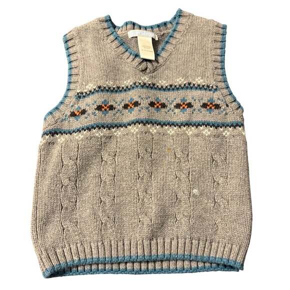 Janie and Jack Gray Cable Knit Sweater Vest 18-24 Months - Picture 1 of 3